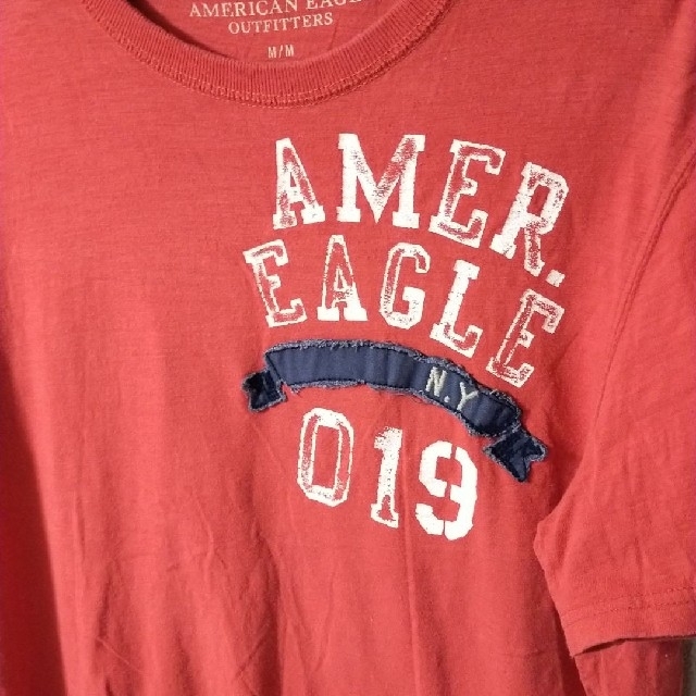 American Eagle(アメリカンイーグル)のアメリカンイーグル　半袖Tシャツ　レッド メンズのトップス(Tシャツ/カットソー(半袖/袖なし))の商品写真