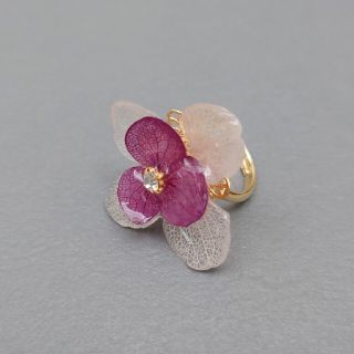 紫陽花　あじさい　ハンドメイド　指輪　結婚式　パーティー　リング(リング)