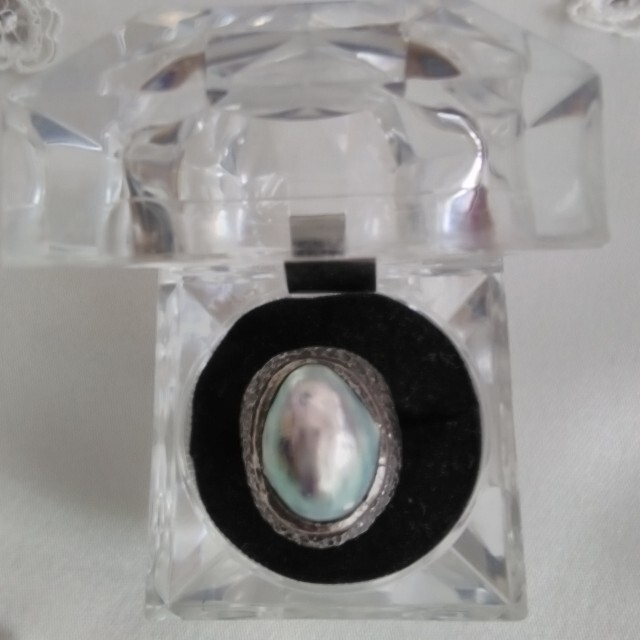 フランスヴィンテージ天然パール、純銀   リング レディースのアクセサリー(リング(指輪))の商品写真