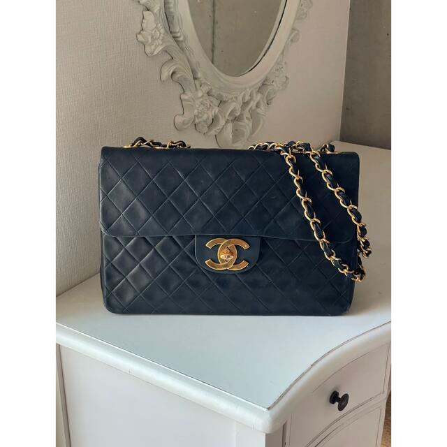 希少 ネイビー CHANEL ショルダー エナメル - ショルダーバッグ