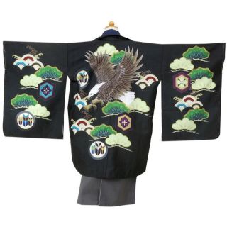 新品【黒 松鷹】 小町kids 小町キッズ 七五三 正月 男の子 袴 5歳(和服/着物)