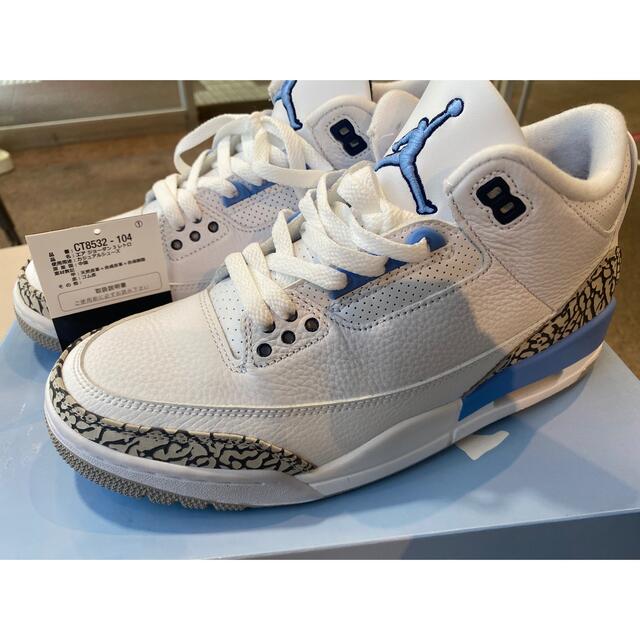 極美品 NIKE AIR JORDAN 3 RETRO UNC US8.5