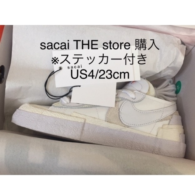 靴/シューズ【新品未使用】NIKE x sacai Blazer Low US4/23cm