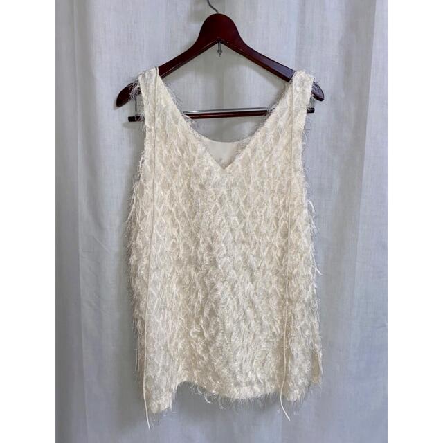 サイズ2クラネ  W FACE CROSS FRINGE TOPS