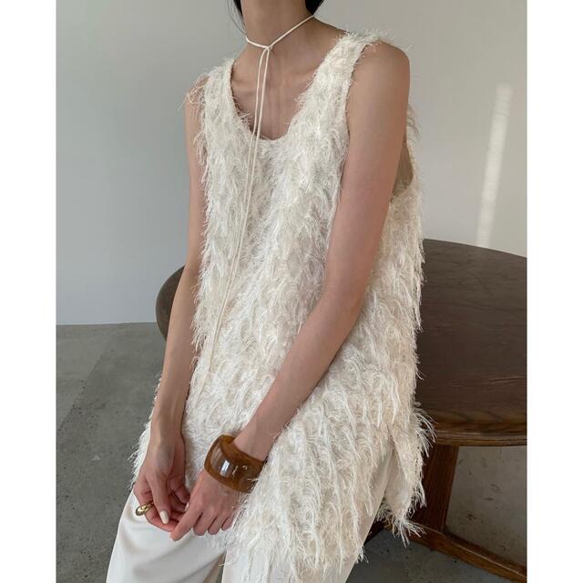 CLANE - クラネ正規品!新品紙タグ付き☆W FACE CROSS FRINGE TOPSの CLANE - クラネ正規品!新品紙タグ付き☆W FACE CROSS FRINGE TOPSの