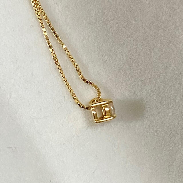 JEWELRY TSUTSUMI(ジュエリーツツミ)のk18 ハート&キューピッド　一粒ダイヤモンド　ネックレス レディースのアクセサリー(ネックレス)の商品写真
