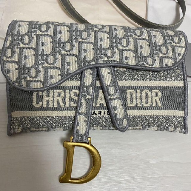 海外輸入】 Christian Dior - ディオール サドル バッグ グレー