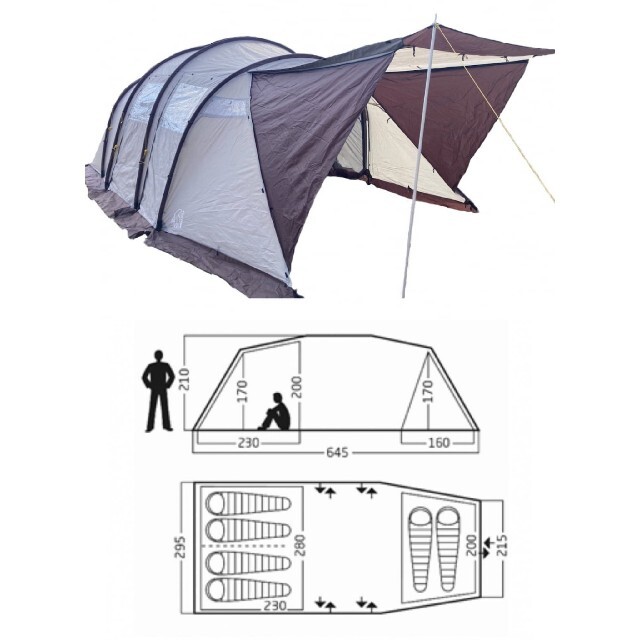 ブラウンポールノルディスク レイサ6 PU Tent SMU 6 with スカート