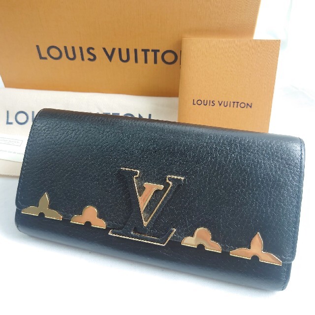 LOUISVUITTONルイヴィトン 長財布ウォレット クラッチバッグブラック黒-