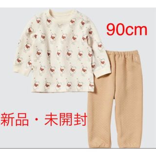 ユニクロ(UNIQLO)の[新品・未開封]ユニクロ プーさんキルトパジャマ 90cm(パジャマ)