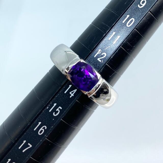 【M395-9】CHAUMET   K18WG 天然アメジスト リング 3