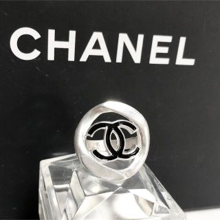 シャネル(CHANEL)のシャネル　指輪　ココマーク　シルバー　銀　ブラック　ロゴ　くりぬき　リング　☆(リング(指輪))