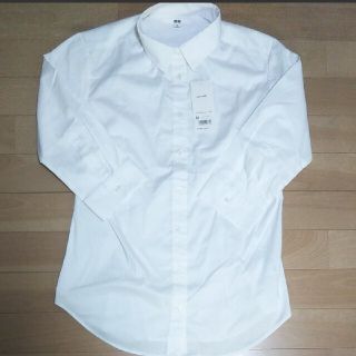 ユニクロ(UNIQLO)のUNIQLO ユニクロ ストレッチブロードシャツ 七分袖 レディース 新品(シャツ/ブラウス(長袖/七分))