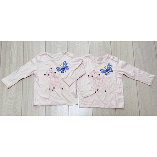 ユニクロ 子供 Tシャツ/カットソー(女の子)（ピンク/桃色系）の通販 