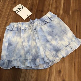 ザラキッズ(ZARA KIDS)のZARA ベイビー　リネン　タイダイ柄　ショートパンツ(パンツ/スパッツ)