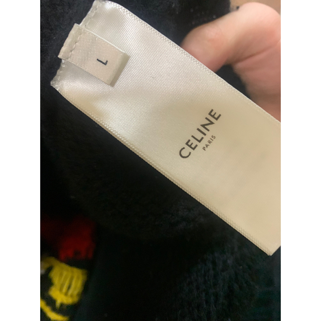 CELINE - マウスロゴ刺繍ルーズクルーネックセーターニットの CELINE - マウスロゴ刺繍ルーズクルーネックセーターニットの