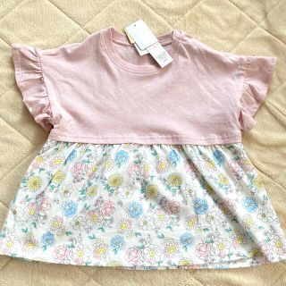 フタフタ(futafuta)の【新品】ベビー　キッズ　バースデイ　チュニック　トップス　花柄　フリル　95(Tシャツ/カットソー)