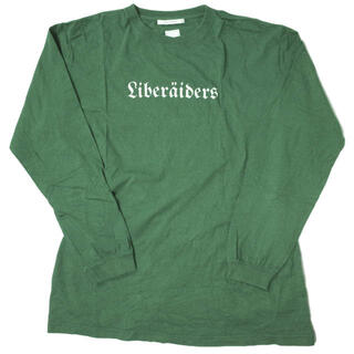 Liberaiders リベレイダース LOGO L/S TEE ロゴプリントロングスリーブTシャツ XL グリーン 長袖 トップス【中古】【Liberaiders】(Tシャツ/カットソー(七分/長袖))