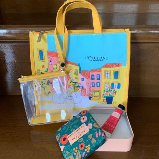 ロクシタン(L'OCCITANE)のロクシタントートバッグ、缶、ハンド&ネイルクリーム(トートバッグ)