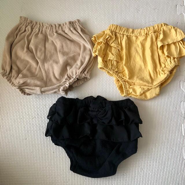 UNIQLO(ユニクロ)の3着set**UNIQLO 3COINS かぼちゃパンツ　ブルマ　オーバーパンツ キッズ/ベビー/マタニティのキッズ服女の子用(90cm~)(パンツ/スパッツ)の商品写真