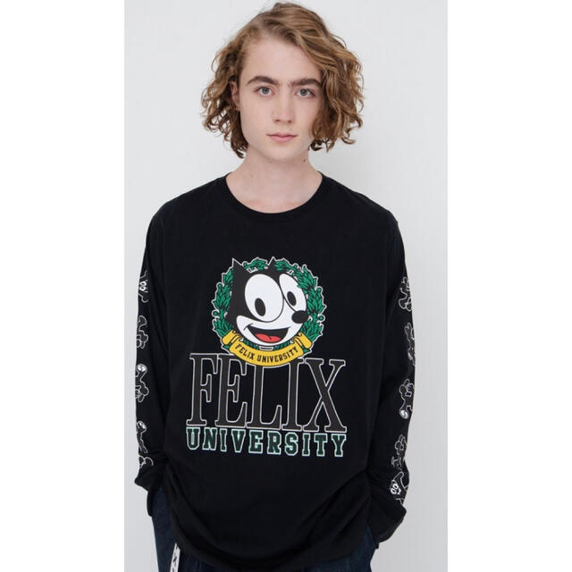 LS RELAXED TEE FELIX CREST CAVIAR BLACK