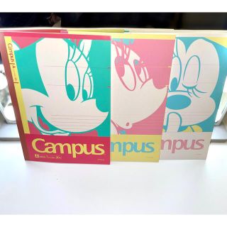 コクヨ(コクヨ)のミニーちゃん柄 Campusノート 3色セット(ノート/メモ帳/ふせん)