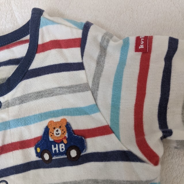 HOT BISCUITS(ホットビスケッツ)のホットビスケッツ　ロンパース　ボーダー　新生児　ベビー ミキハウス MIKIHO キッズ/ベビー/マタニティのベビー服(~85cm)(ロンパース)の商品写真