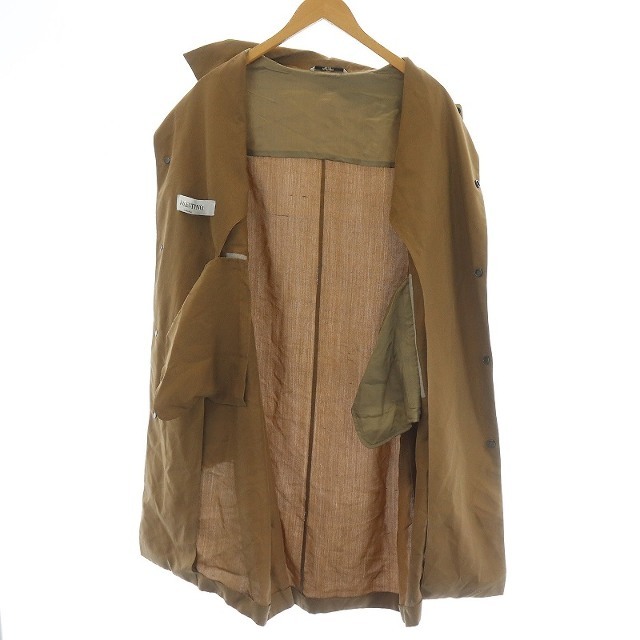 VALENTINO(ヴァレンティノ)のヴァレンティノ ヴァレンチノ スプリングコート ロング 絹  L ベージュ メンズのジャケット/アウター(ステンカラーコート)の商品写真