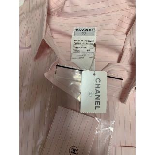 CHANEL ピンクストライプオーバーサイズシャツ 新品未使用