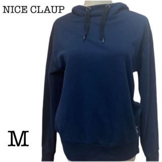 ナイスクラップ(NICE CLAUP)のNICE CLAUP ナイスクラップ　パーカー　M 紺　横ジッパー(パーカー)