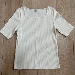 ユニクロ(UNIQLO)のリブスクエアネックT(5部丈)(Tシャツ(半袖/袖なし))