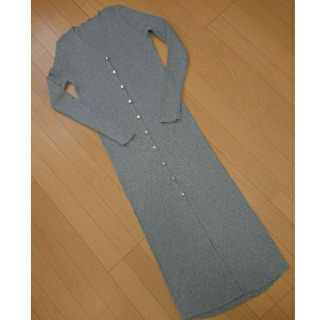 ザラ(ZARA)の★10月中処分★ ZARA マキシ丈 ニット ワンピース カーディガン グレー(ロングワンピース/マキシワンピース)