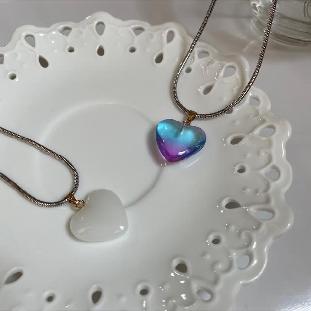 ハート ガラスチャーム ネックレス Cloud の通販 By Healing ﾟ ラクマ