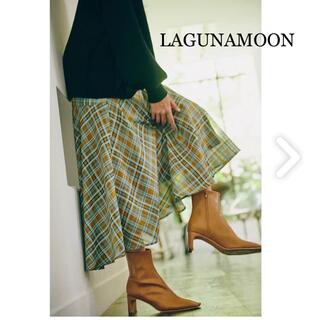 ラグナムーン(LagunaMoon)のラグナムーン　シアーチェックフレアースカート(ロングスカート)