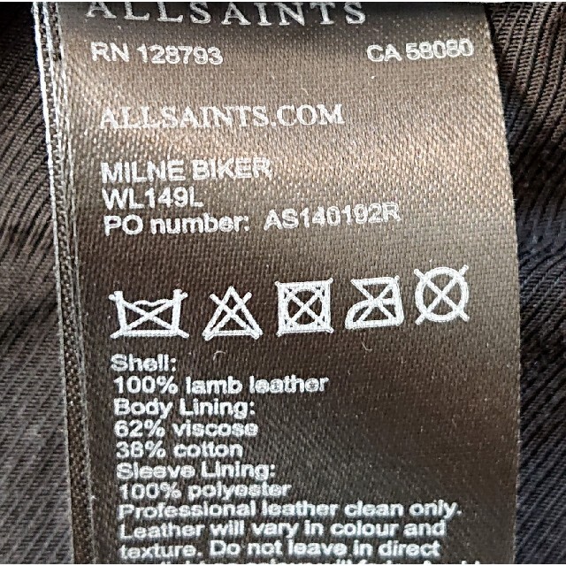 ★ 美品 ALLSAINTS シープレザージャケット 革ジャン ダブルライダース