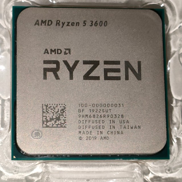 CPU Ryzen 5 3600 3.6GHz 6コア/12スレッド クーラー付