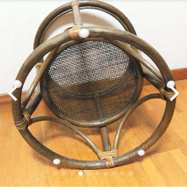 【アンティーク】籐 ラタン製 ガラステーブル 5