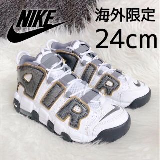 ナイキ(NIKE)の美品 レア 海外限定 NIKE GS AIR MORE UPTEMPO 24cm(スニーカー)