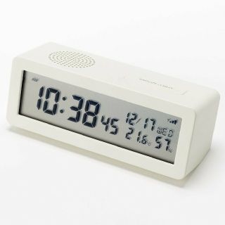 ムジルシリョウヒン(MUJI (無印良品))の【新品】 無印良品 デジタル電波時計(大音量アラーム機能つき)／ホワイト(置時計)