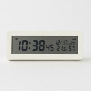 ムジルシリョウヒン(MUJI (無印良品))の■新品■  無印良品 デジタル電波時計(大音量アラーム機能つき)／ホワイト(置時計)