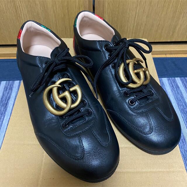 Gucci - gucci レザースニーカー ggマーモント バックル ロゴの通販 by