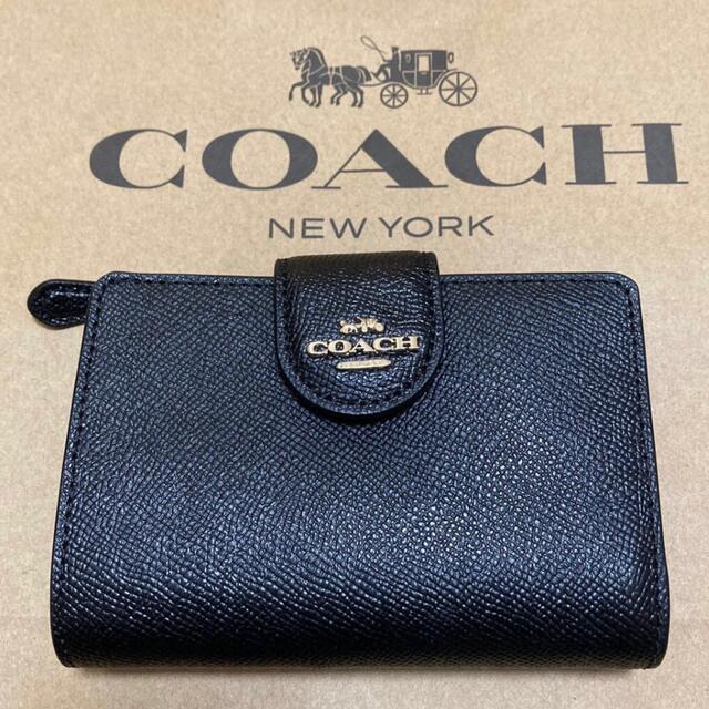 COACH(コーチ)のコーチ　新品　財布　折財布　ブラック　黒系 レディースのファッション小物(財布)の商品写真