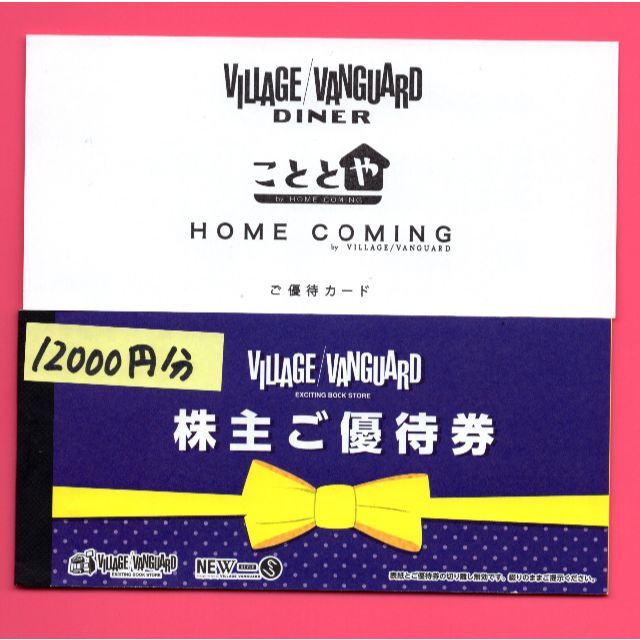 優待券/割引券ヴィレッジ ヴァンガード 株主優待 12000円