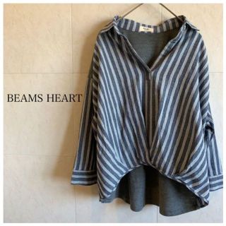 ビームス(BEAMS)のサリー様★BEAMS HEART 7分袖ストライプシャツ 異素材(シャツ/ブラウス(長袖/七分))