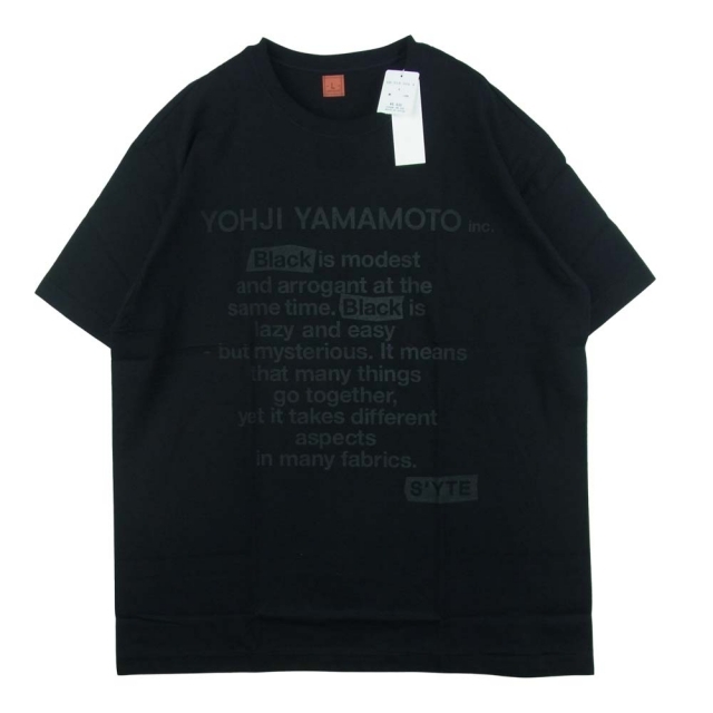 ヨウジヤマモト UH-T29-006 S'YTE Tシャツ L 未使用