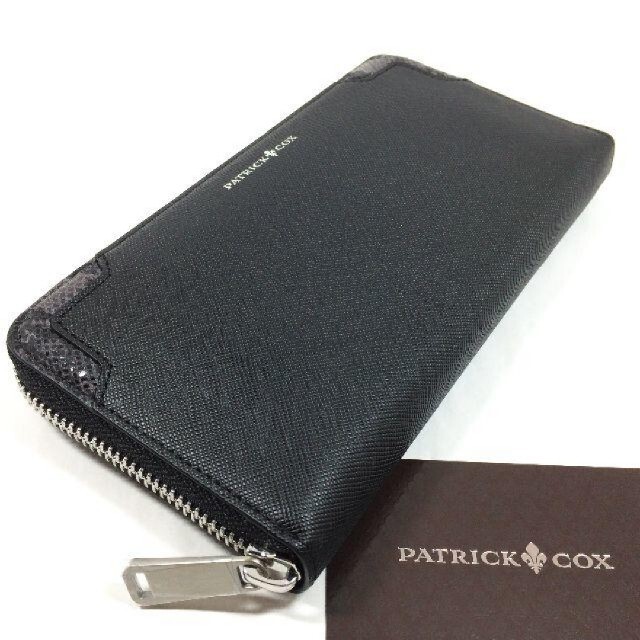 PATRICK COX(パトリックコックス)の未使用　パトリックコックス　本革　ラウンドファスナー長財布　エンボスレザー　黒 メンズのファッション小物(長財布)の商品写真