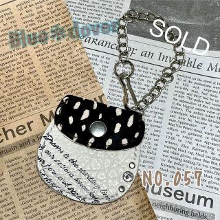 ＊展示品！ハンドメイド♪黒のバンビ柄ハラコが可愛いチェーン付きコインケース＊57(財布)