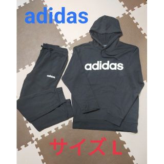 アディダス(adidas)の☆ASU-315 アディダス スエットジャージ セットアップ ブラック L(トレーニング用品)