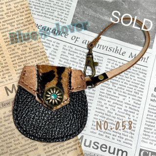 ＊展示品！ハンドメイド♪ハラコベルトのレザーストラップ付きコインケース58(財布)