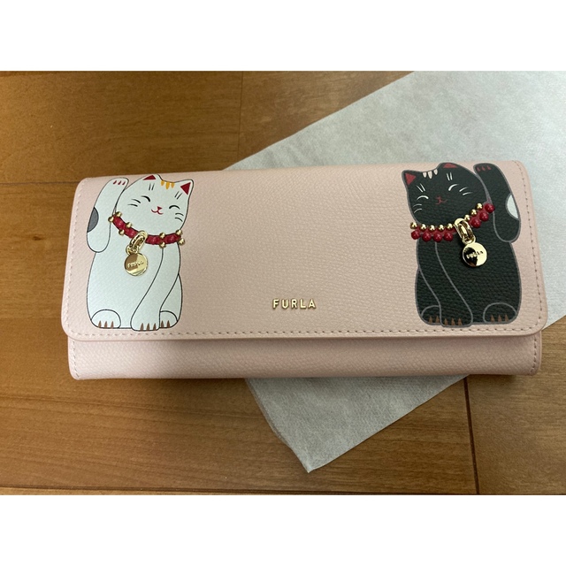 招き猫 FURLA LITTLE CATS CONTINENTAL WALLETファッション小物